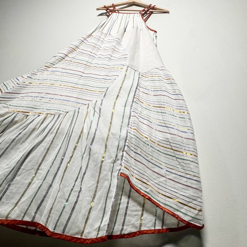 Anthropologie Akemi + Kin Sleeveless Asymmetrical Lined Cotton Maxi Dress Sz XS - Picture 6 of 12